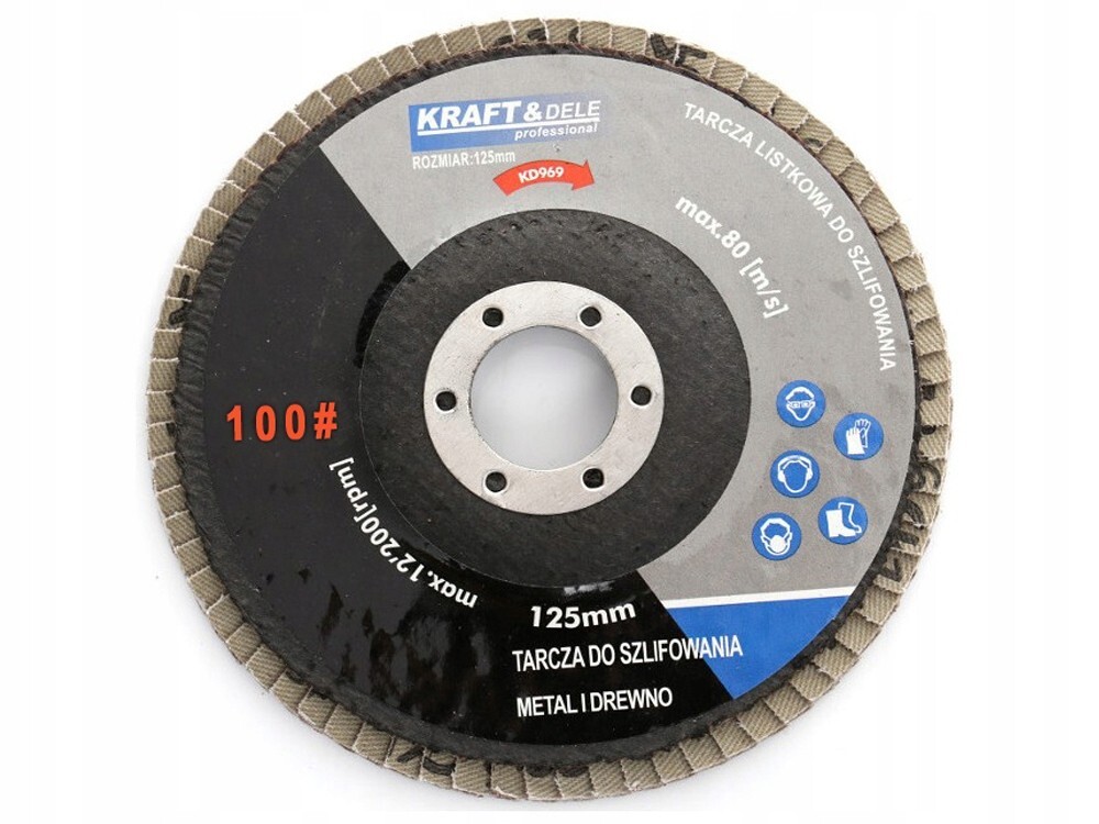 KRAFT&DELE KD968 Brúsny kotúč 125mm na drevo kov P100 10ks 