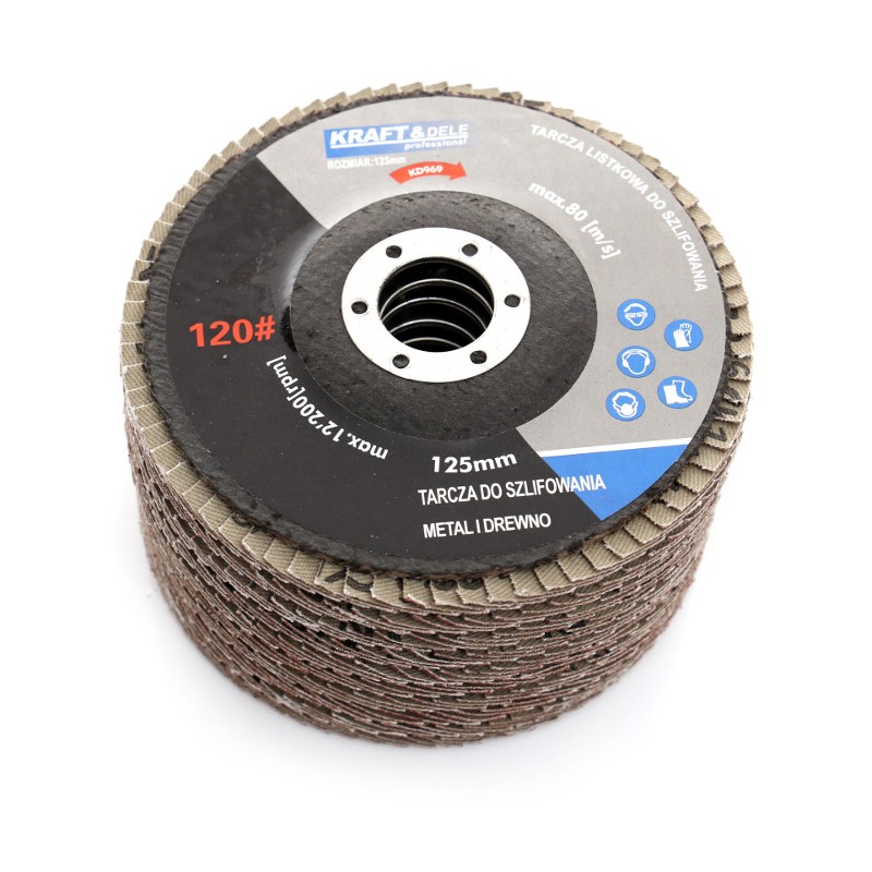 KRAFT&DELE KD969 Brúsny kotúč 125mm na drevo kov P120 10ks 
