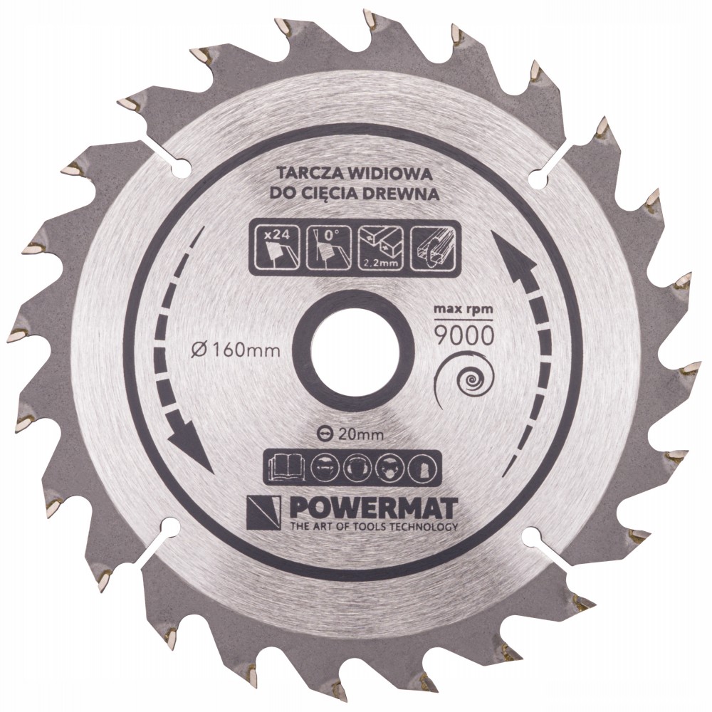 Powermat TDD-160x20x24Z Vidiový kotúč na drevo 160x20 24z