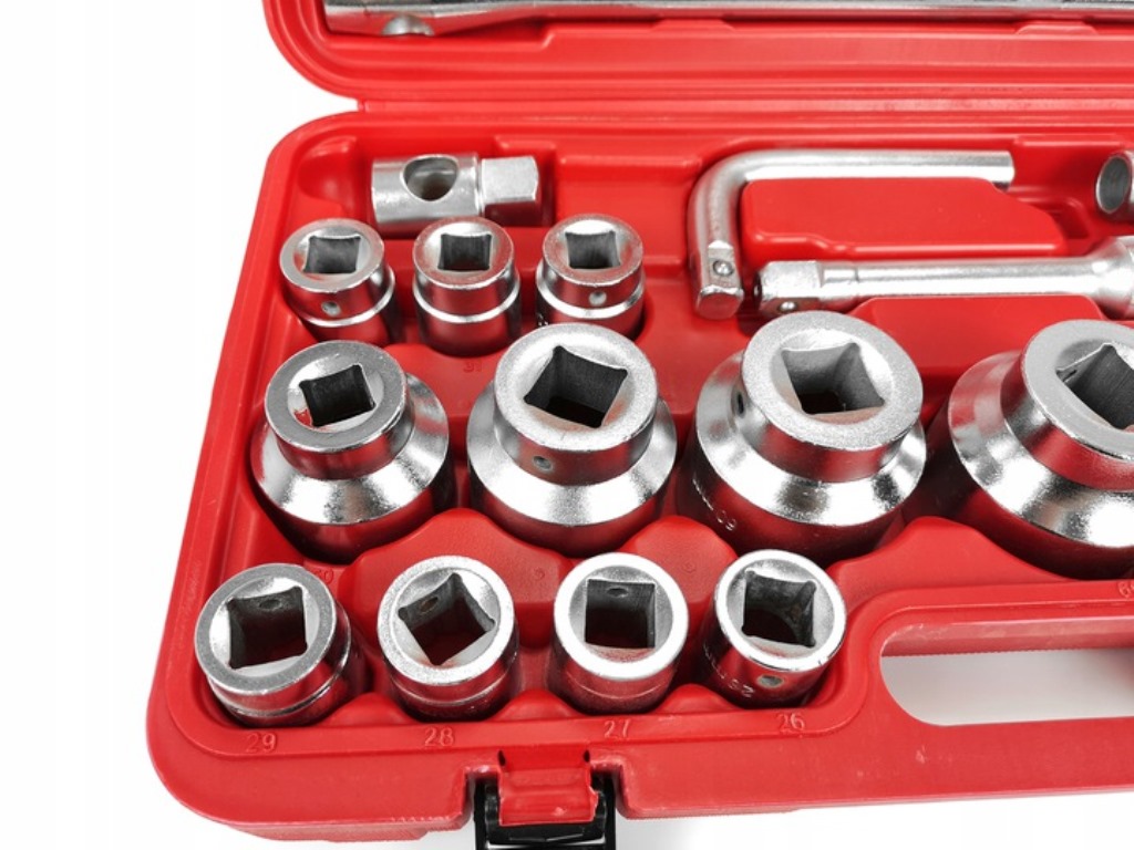 MAR-POL M58251 Nástrčné hlavice kľúče 3/4" a 1" 26ks 21-65mm 12-hran