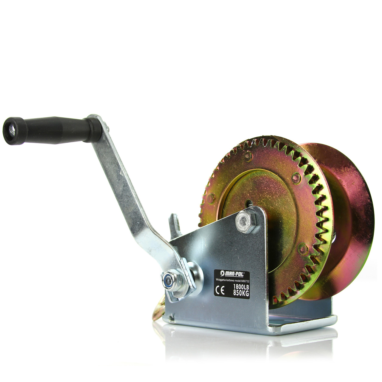 MAR-POL M80732 Ručný lanový navijak s kľukou 850kg / 10m, kladkostroj