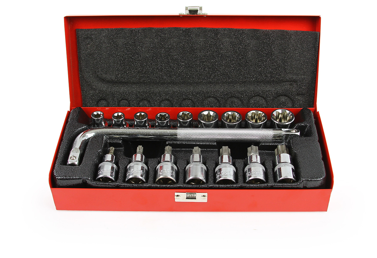 MAR-POL M58202 Nástrčné kľúče TORX 1/2" 17ks E10-E24