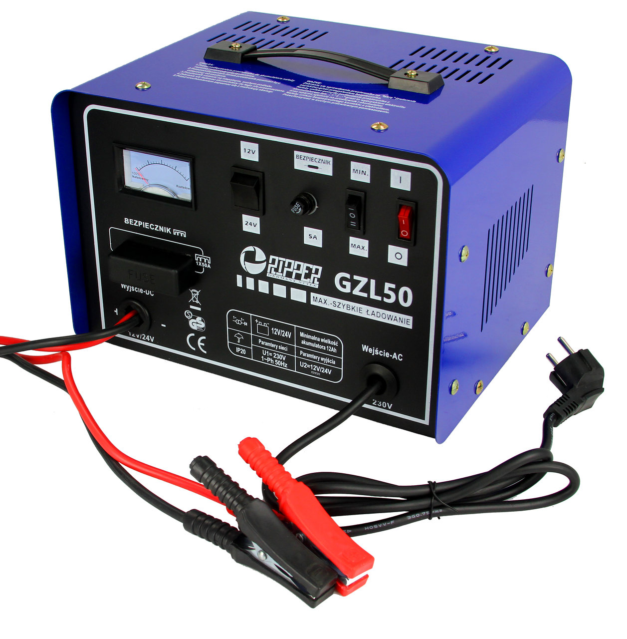 MAR-POL M82507R Autonabíjačka batérií RIPPER GZL50 12V/24V