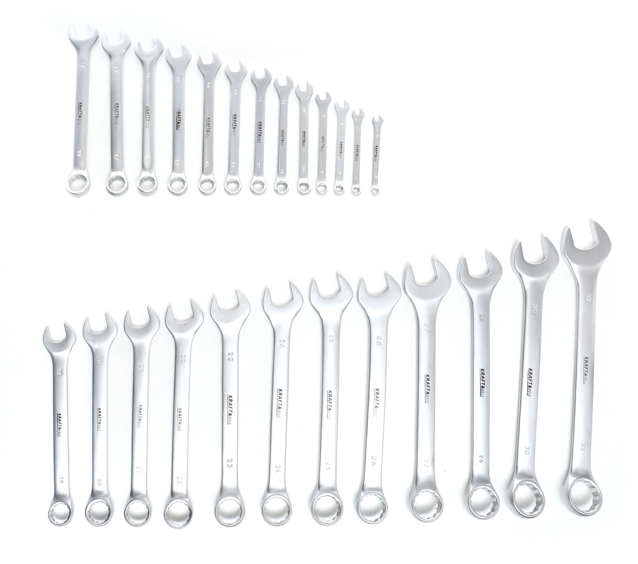 Kraft&Dele KD10930 Dvojstranné očkové ploché kľúče 6-32mm puzdro 25ks Sada