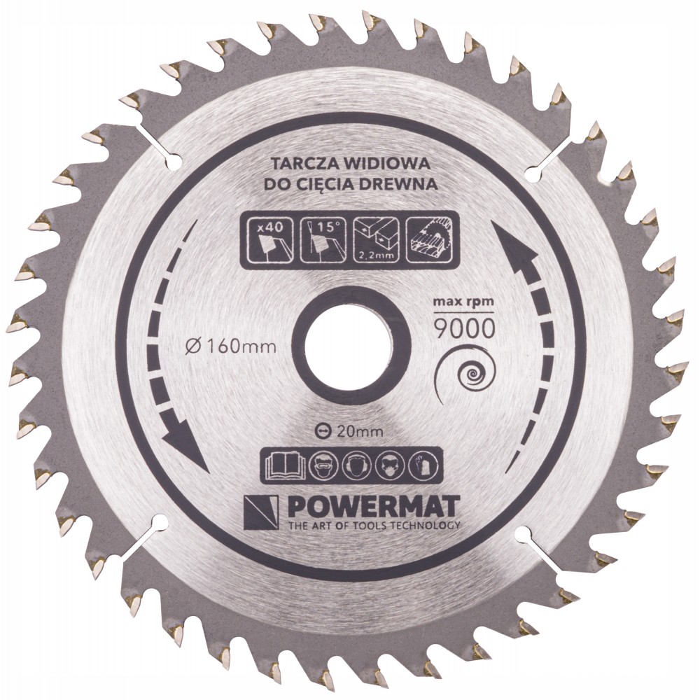 Powermat TDD-160x20x40Z Vidiový kotúč na drevo 160x20 40z