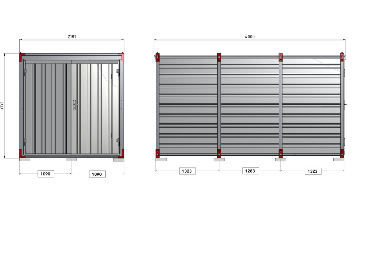Kovobel Skladovací skladový kontajner 400x220mm sklad s drevenou podlahou
