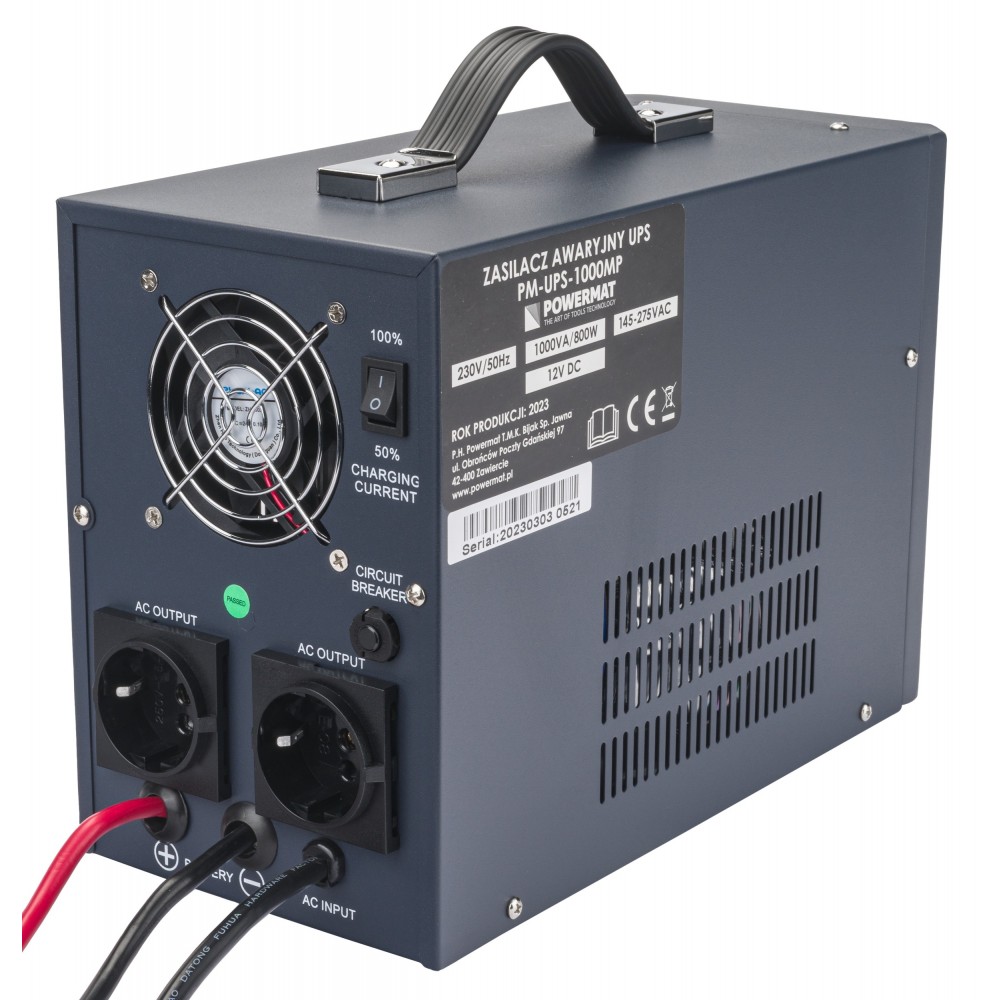 POWERMAT PM-UPS-1000MP Záložný zdroj s LCD displejom pre PC, servery, ochrana 800VA / 640W