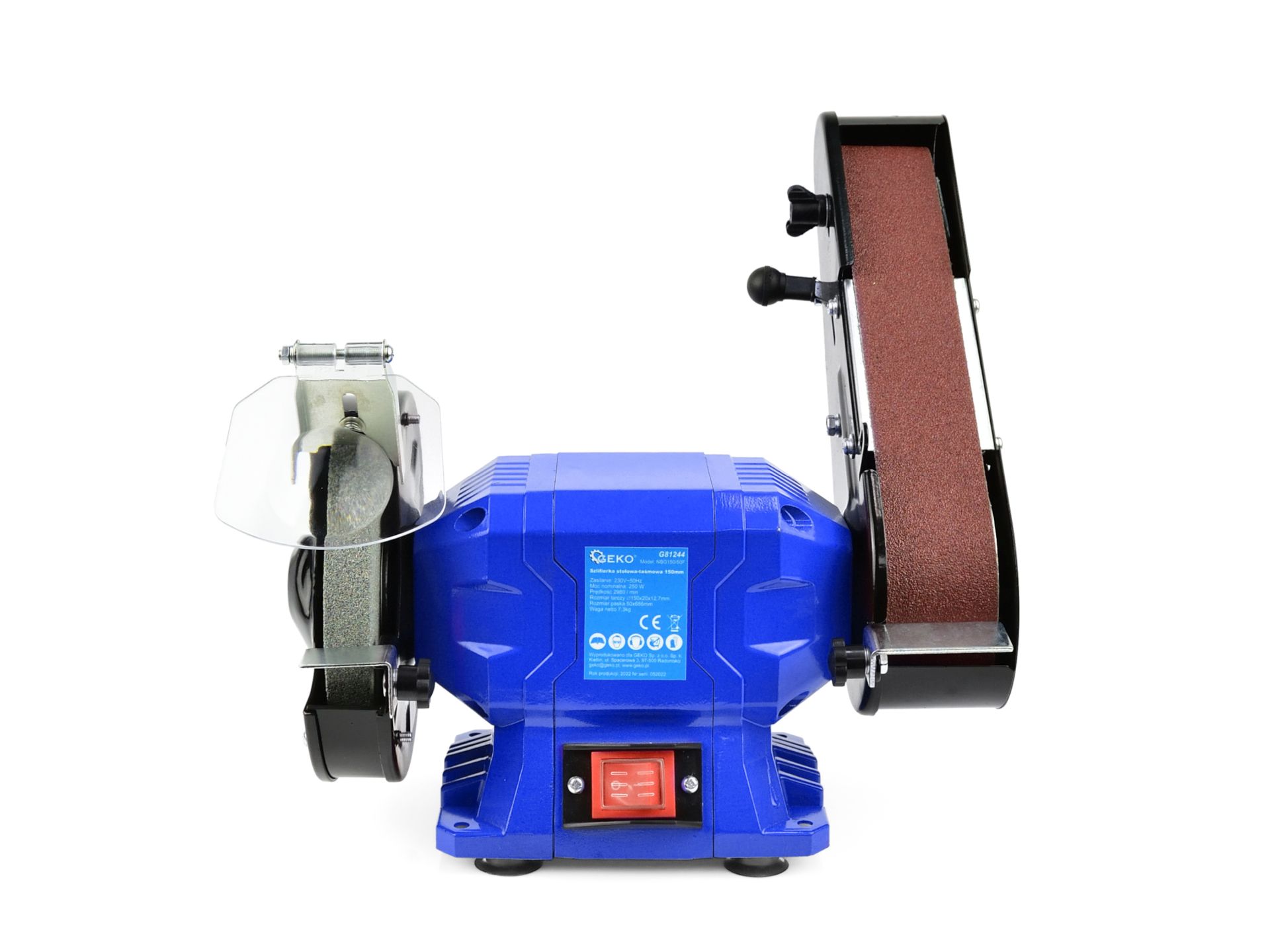 GEKO G81244 Elektrická stolná brúska pásová, kotúčová 250W