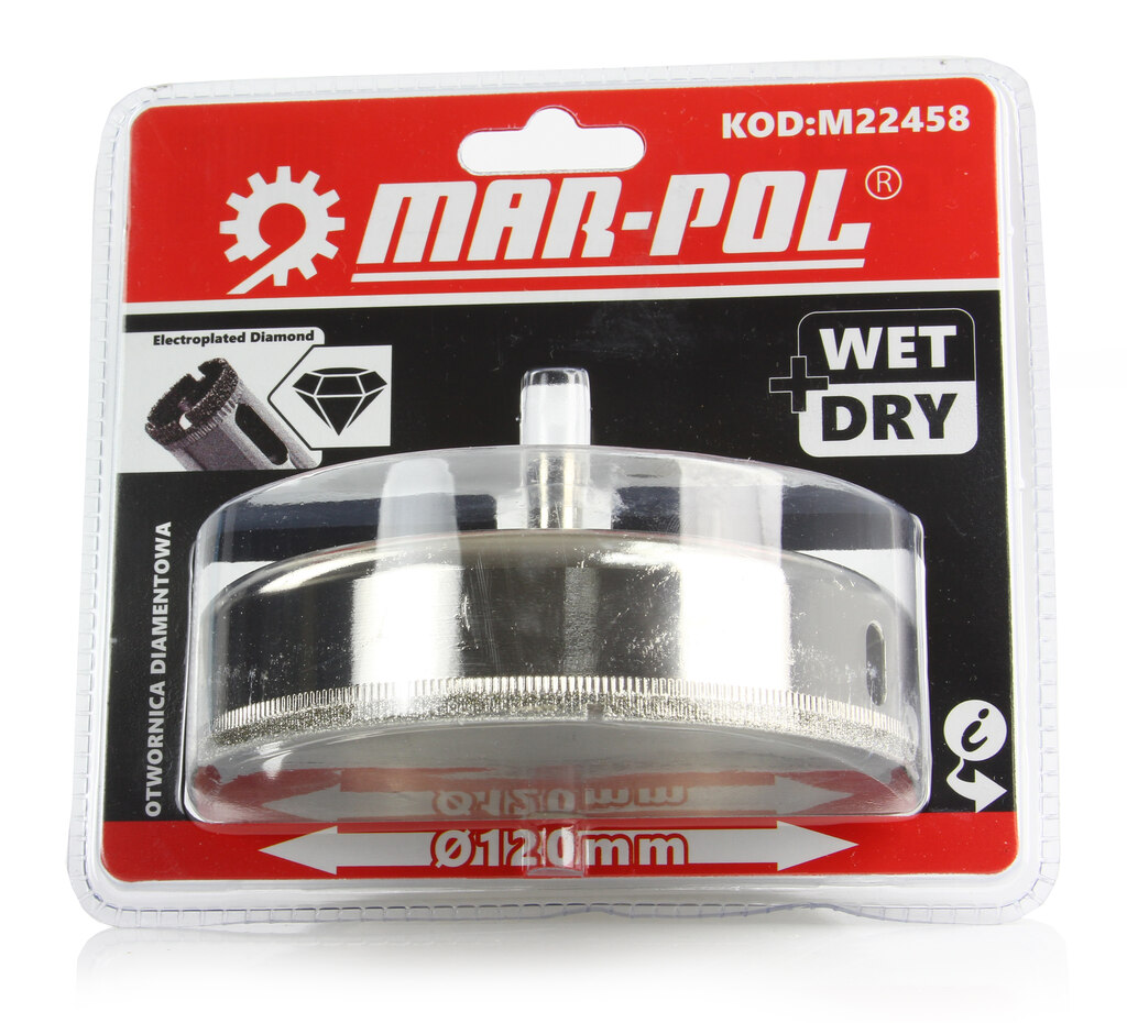 MAR-POL M22458 Diamantový vrták vykružovák na dlažbu 120mm