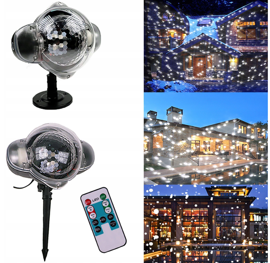 Irma LSW11 LED vianočný projektor vonkajší biele guličky