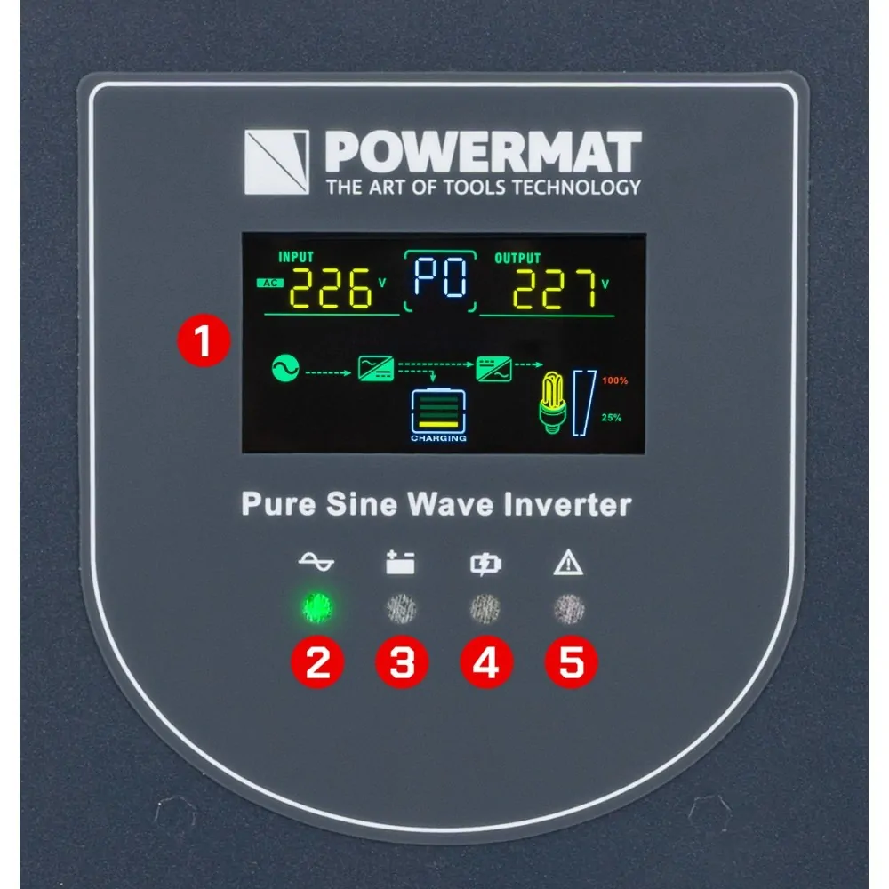 POWERMAT PM-UPS-3000MP Záložný zdroj s LCD displejom pre PC, servery, ochrana 3000VA 2400W