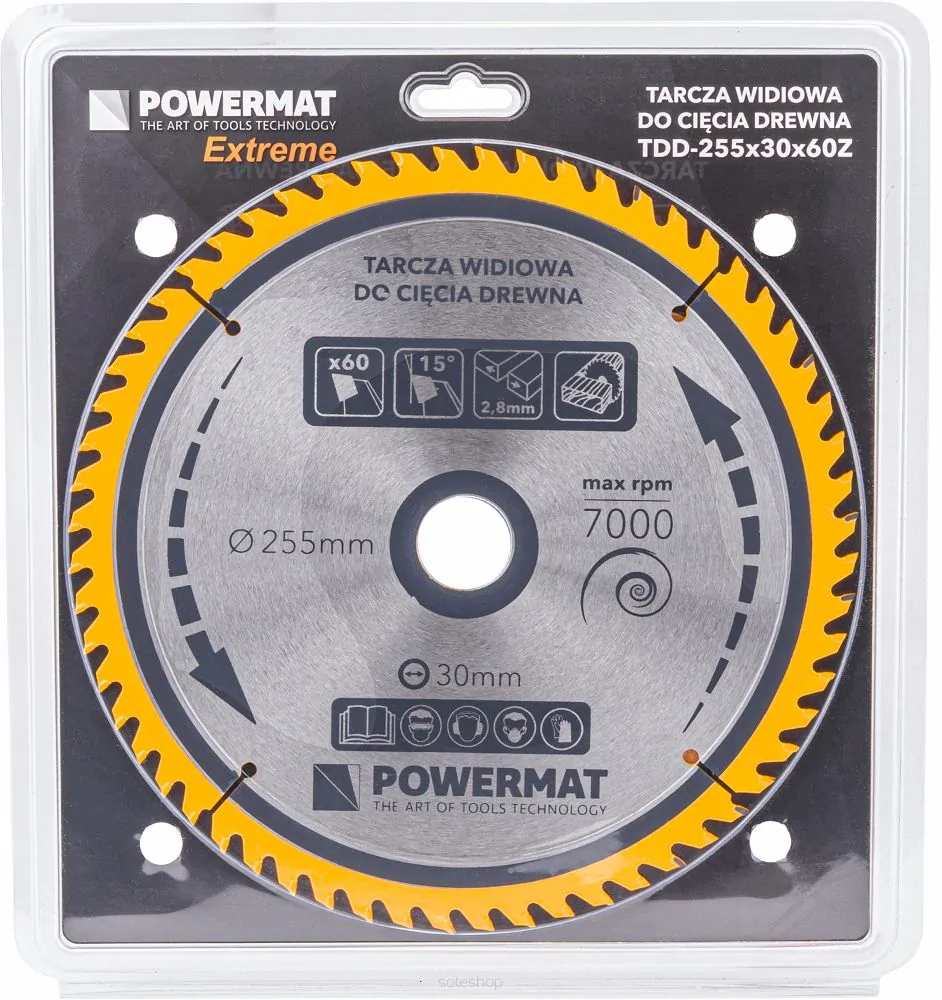 POWERMAT TDD-255x30x60Z WIDIA KOTÚČ NA DREVO 255x30 60z