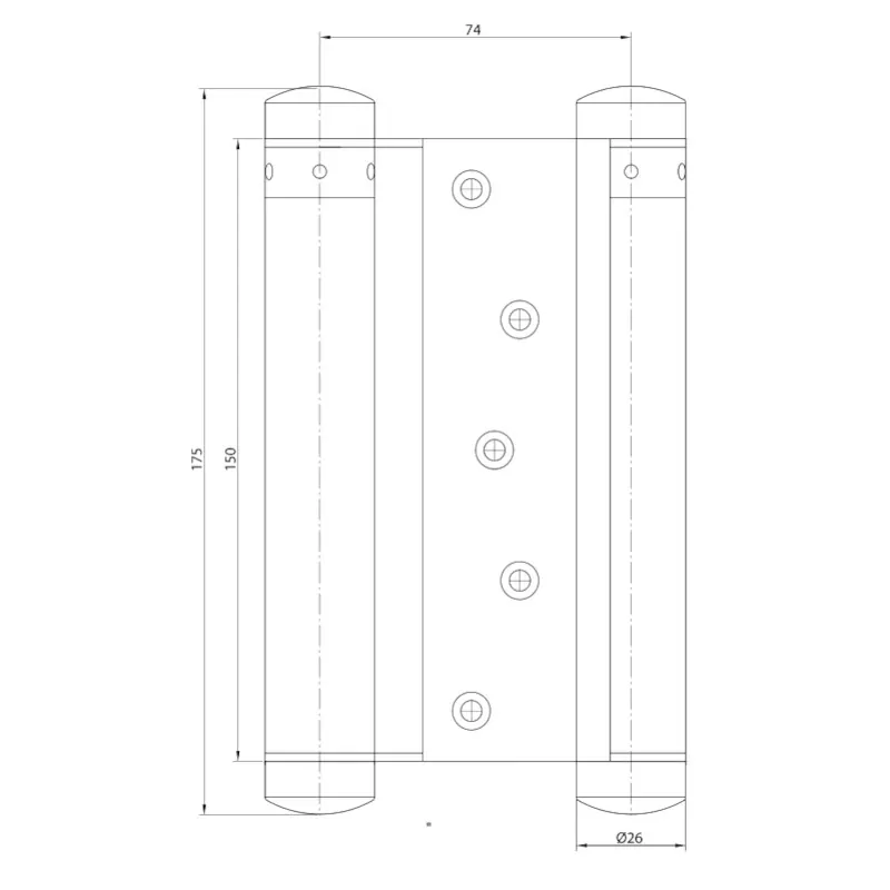 Irma ZWC150 Obojstranný pružinový pánt záves pre kyvné dvere 150mm chróm