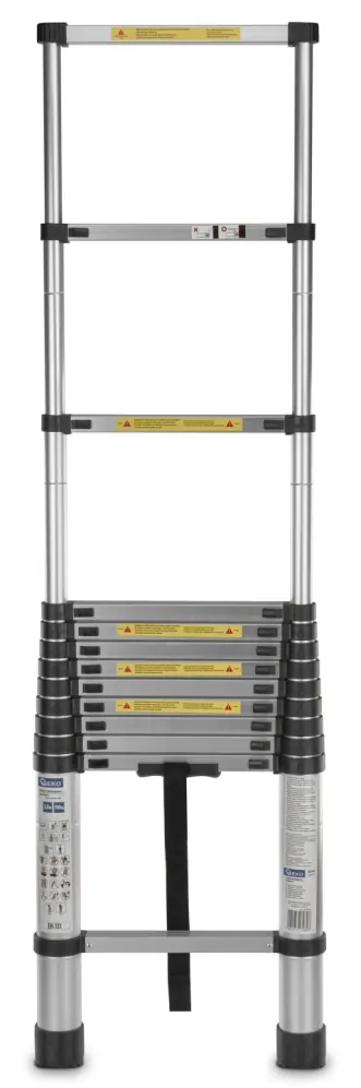 GEKO G02445  Hliníkový teleskopický rebrík 3,8 m 150 kg