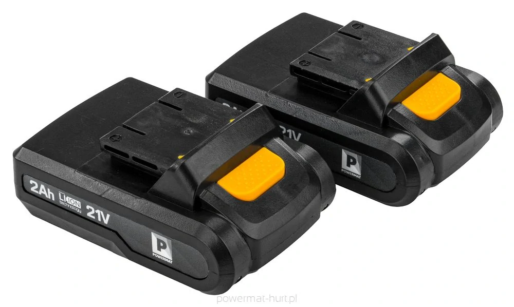 POWERMAT PM-WA-21V-2AT Akumulátorový 21V vŕtací skrutkovač Vŕtačka 2 batérie + sada príslušenstva 19ks