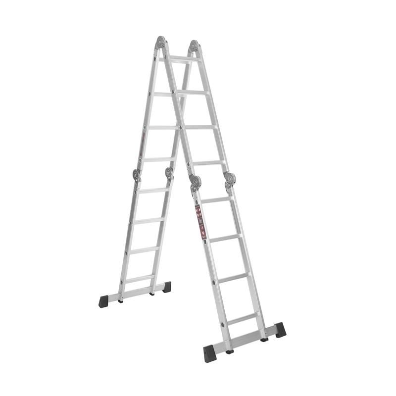 KRAFT&DELE KD4071 Hliníkový Rebrík 4x4 460cm multifunkčný s PLATFORMOU kĺbový skladací