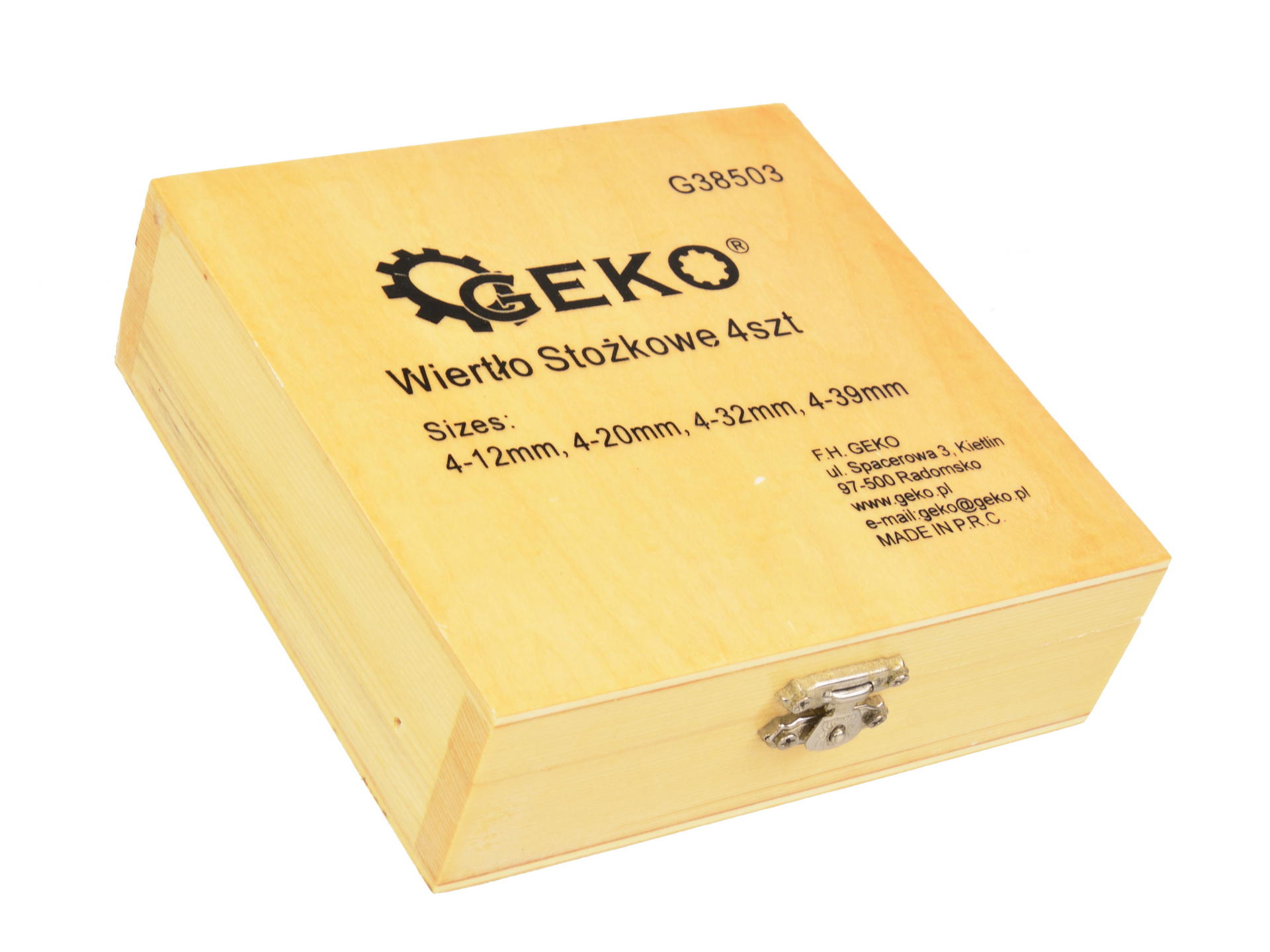 GEKO G38503 Stupňovité vrtáky sada kužeľových vrtákov 4 kusy 4-12,4-20,4-32,4-39