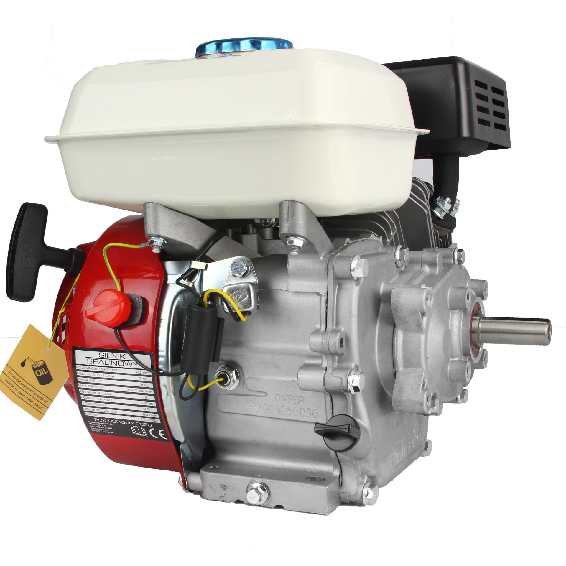 Mar-pol M79894 Benzínový motor 7 HP 20mm 1/2R redukcia štvortaktný