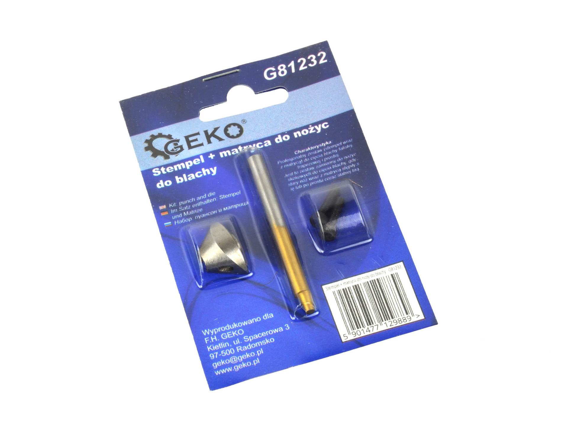 Geko G81232 Razník + matrica do elektrických nožníc na plech