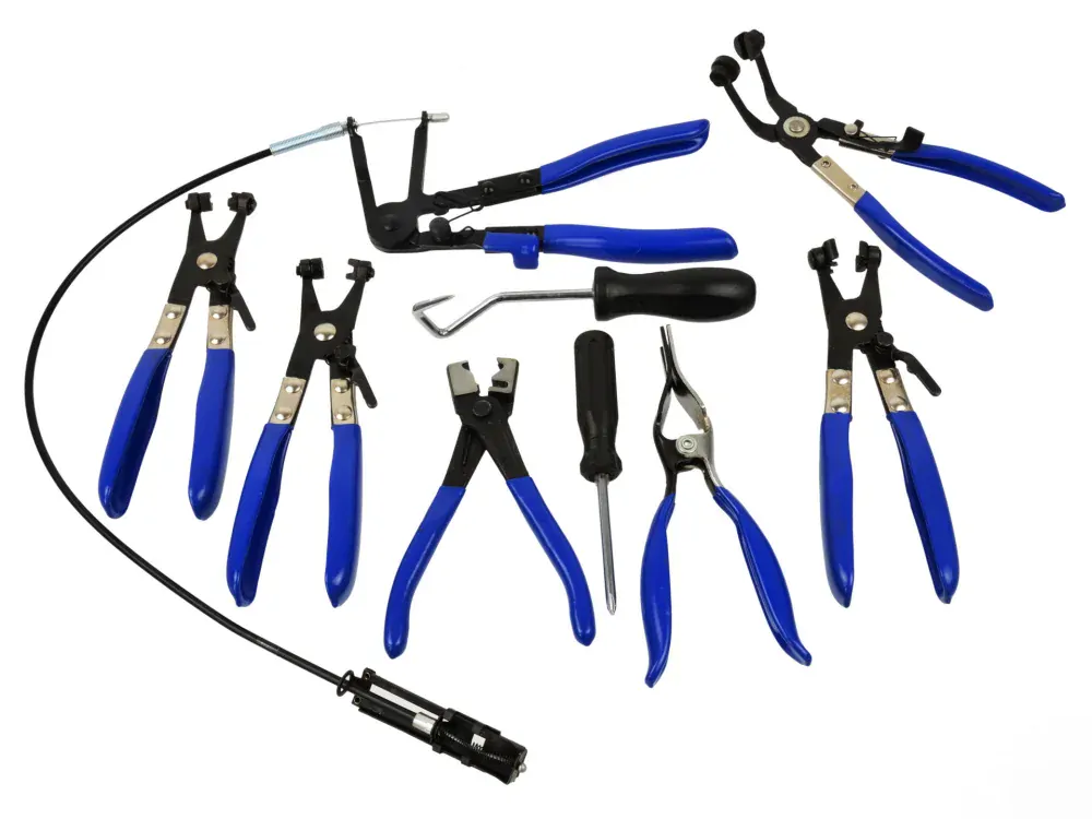 Geko G01655 Páskové upínacie kliešte na páskové svorky 9 ks sada