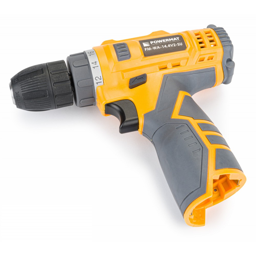 POWERMAT PM-WA-14.4V2-SU Aku skrutkovač vŕtačka 2 x Li-Ion batéria 1,5Ah 14,4V 32Nm + príslušenstvo