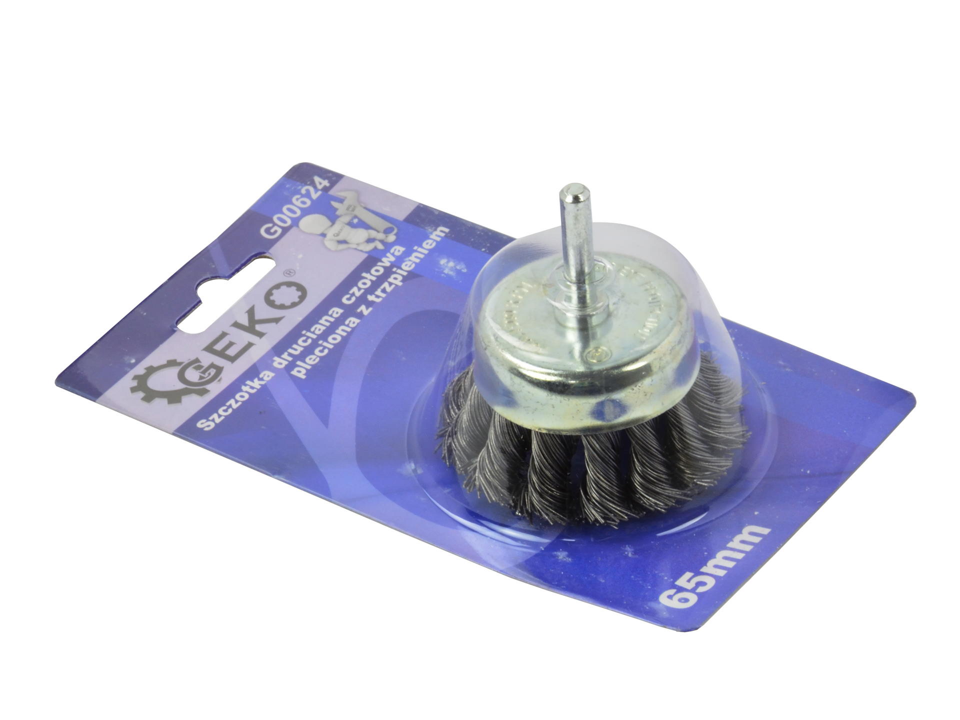 GEKO G00624 Drôtená kefa na vŕtačku, draťák 65mm stopka 6mm