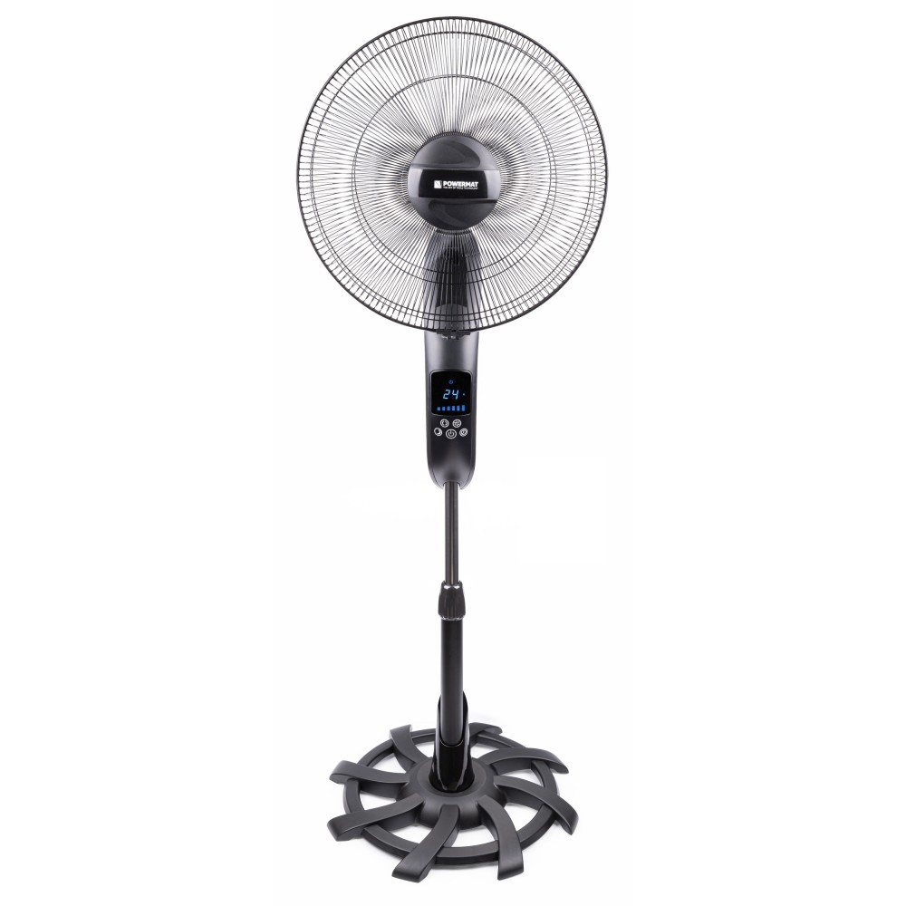 Powermat ST-5 Podlahový stojanový ventilátor 135cm 80W vetrák modrý LCD