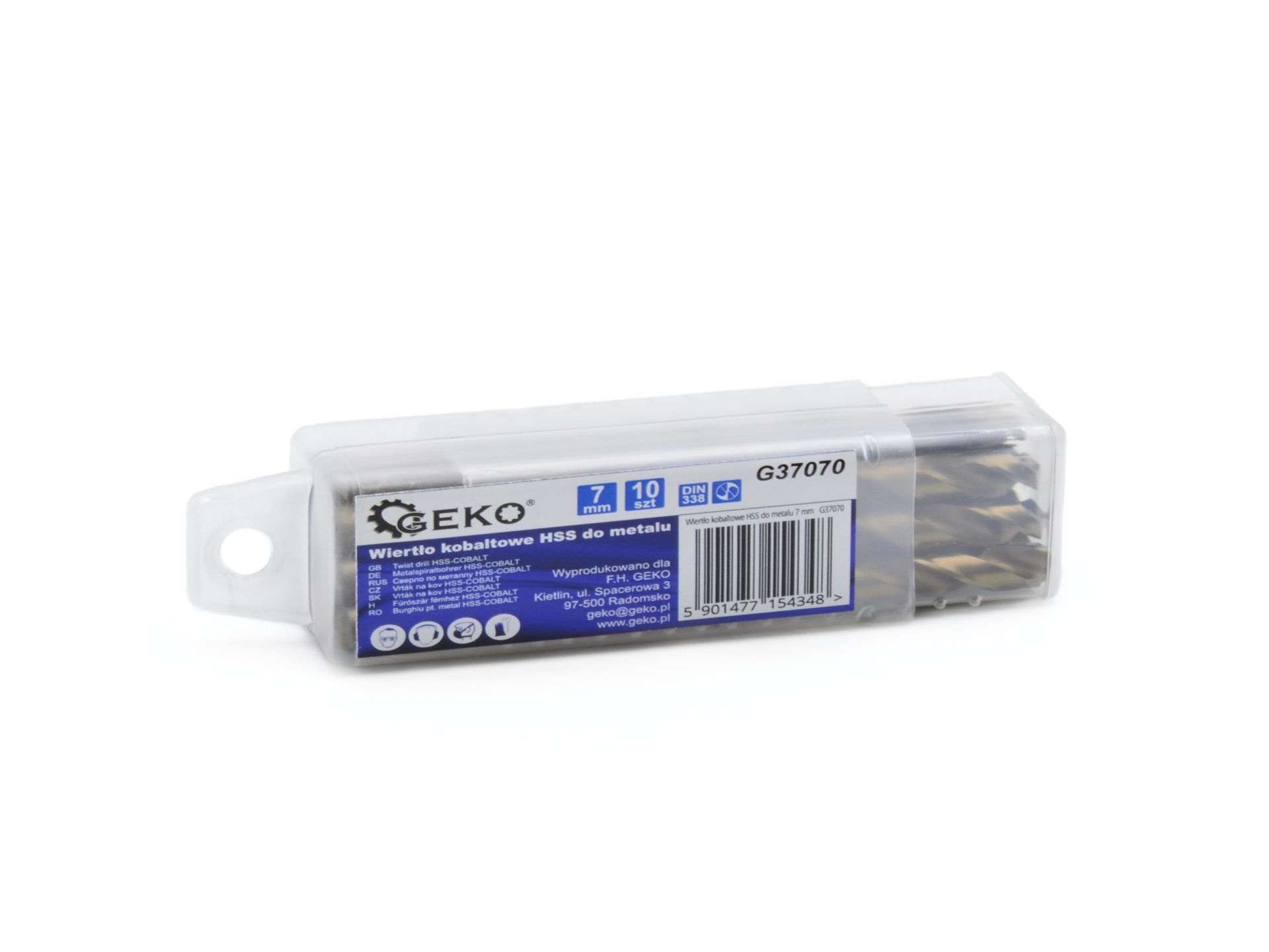 Geko G37070 Kobaltový vrták HSS do kovu 7mm sada 10ks