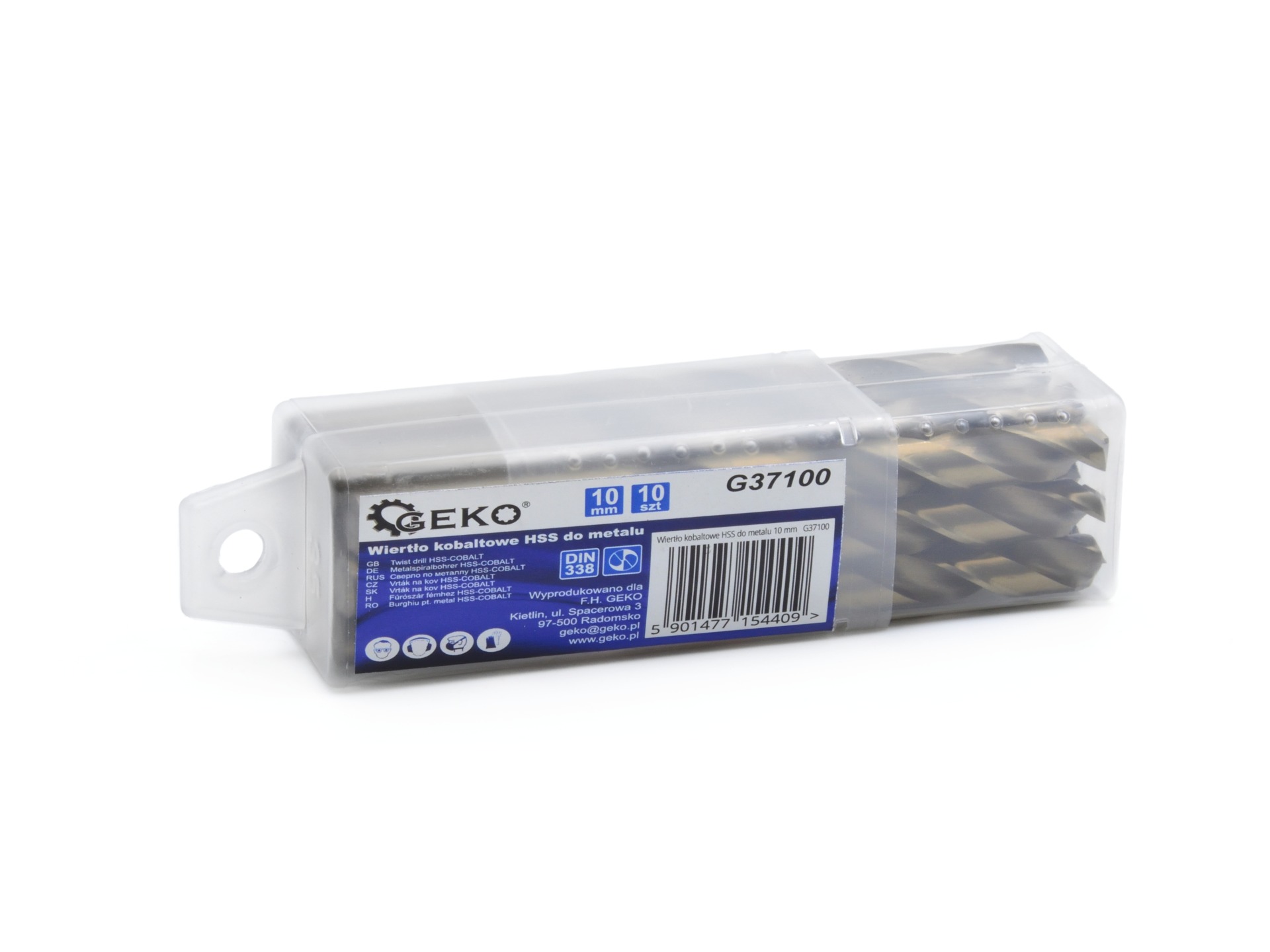 Geko G37100 Kobaltový vrták HSS do kovu 10mm sada 10ks