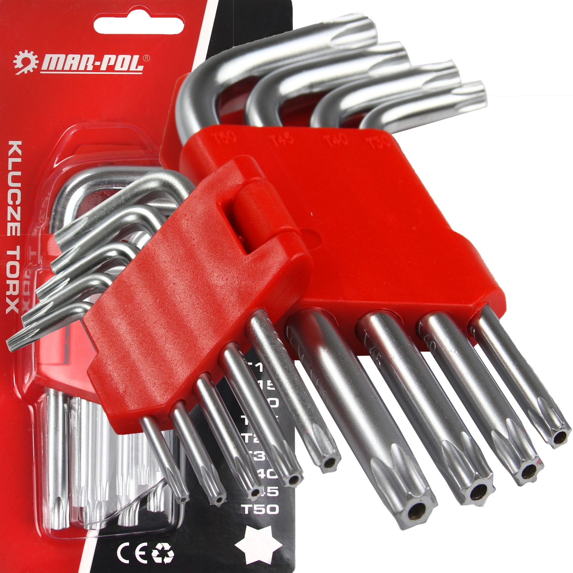 Mar-Pol M66425 Sada krátkych kľúčov, Torx kľúče CrV 9ks 