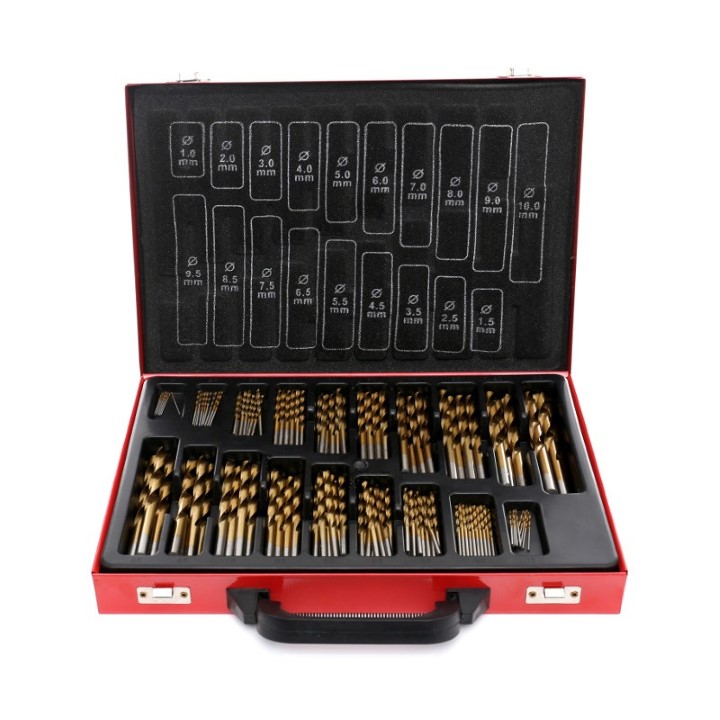 Kraft&Dele KD991 Sada titánových vrtákov HSS do kovu 170 ks 