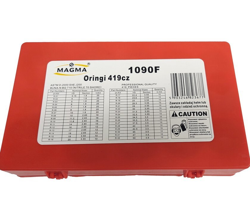 MAGMA 1090F O-krúžky 419ks tesniace gumičky tesnenia SADA