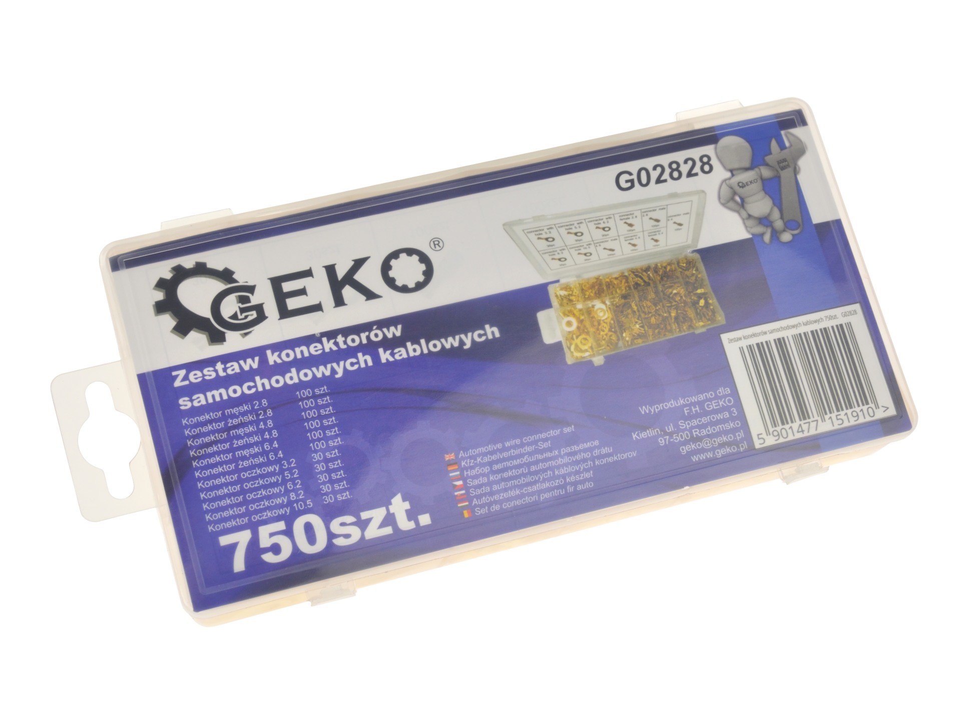 GEKO G02828 Sada káblových konektorov 750ks konektory očká dutinky neizolované
