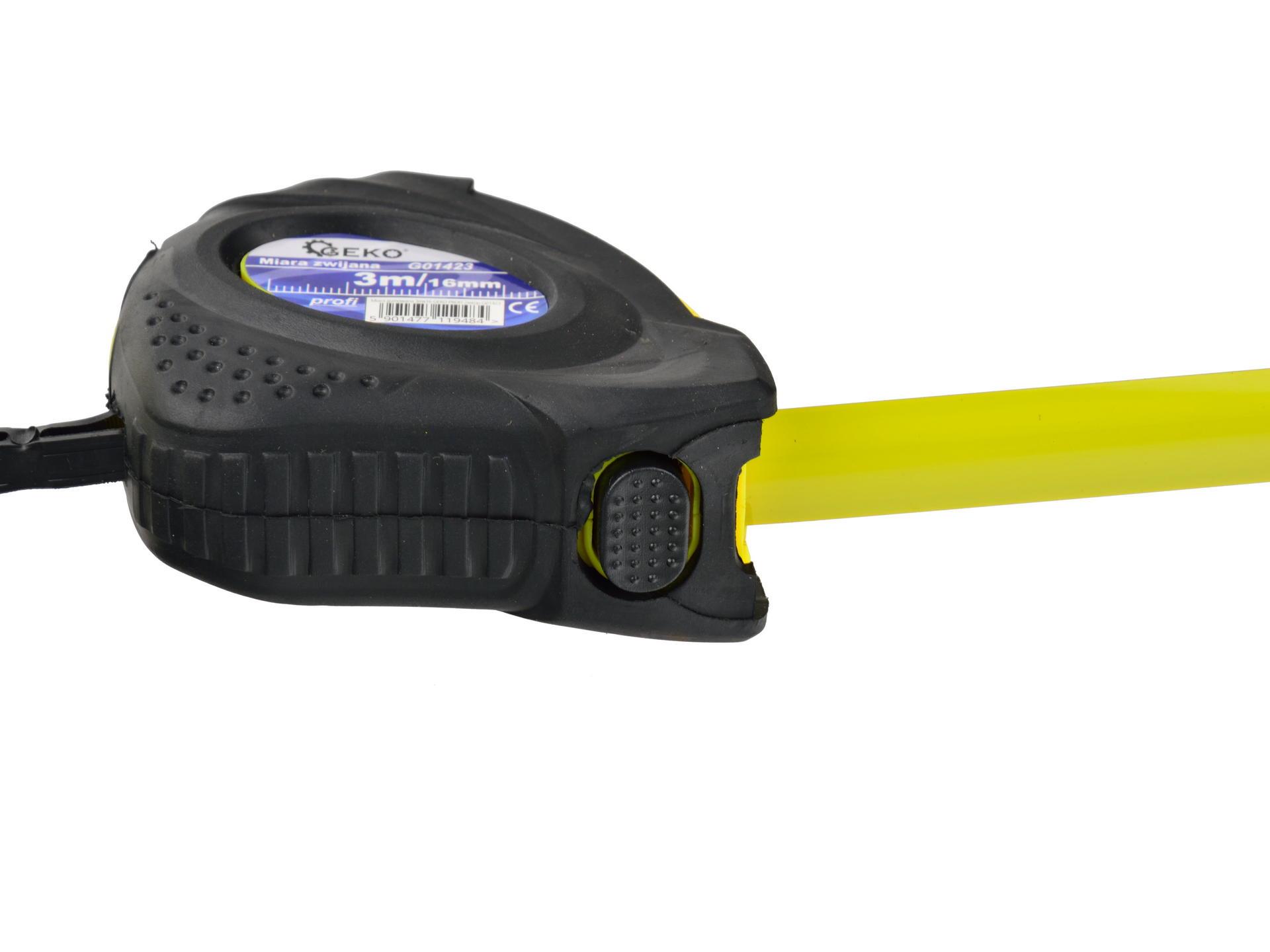 GEKO G01423 Pogumovaný zvinovací meter 3m x 16mm PROFI dvojitý zámok