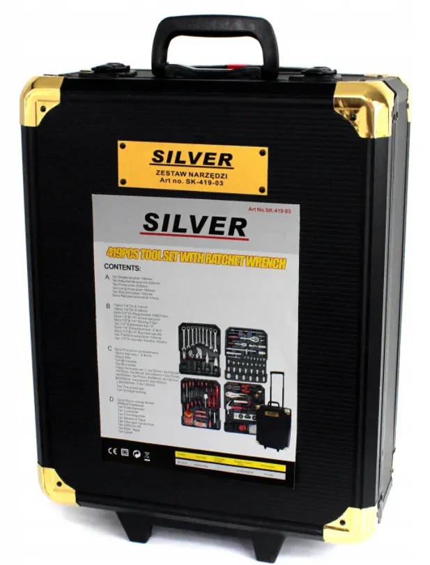 SILVER SK-419-03 Gola sada veľka sada kľúčov 419ks kufor