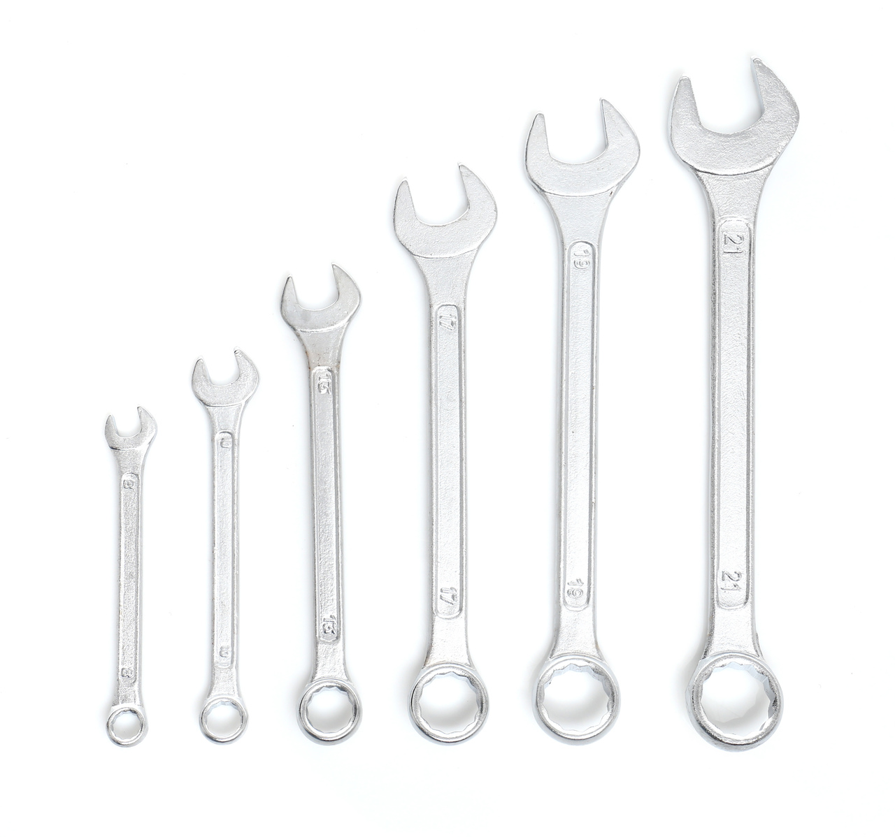 Kraft&Dele KD10925 8-21mm kľúče očkové ploché otvorené puzdro 6ks Sada 8, 10, 13, 17, 19, 21mm