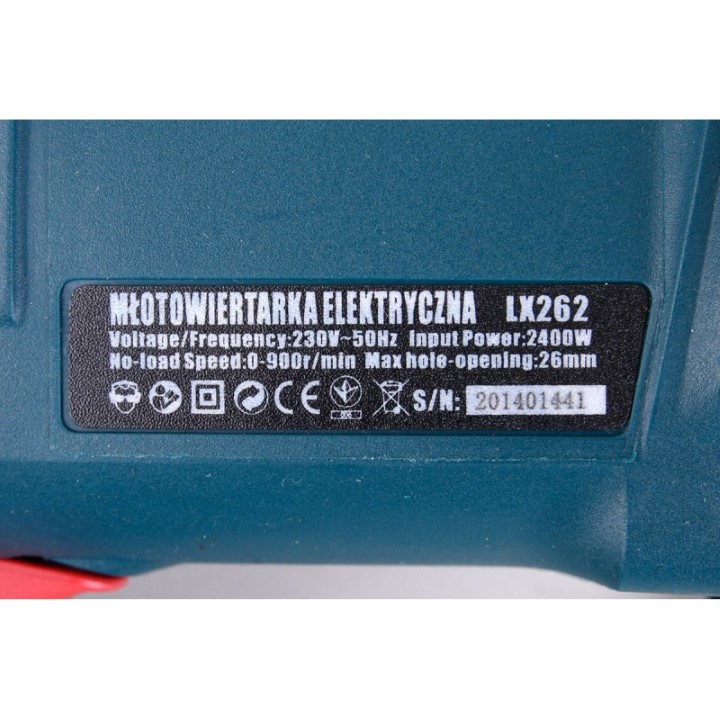 LEX LX262 PRÍKLEPOVÉ KLADIVO SDS+ 230V/50 2400W VŔTAČKA PRÍKLEPOVÁ