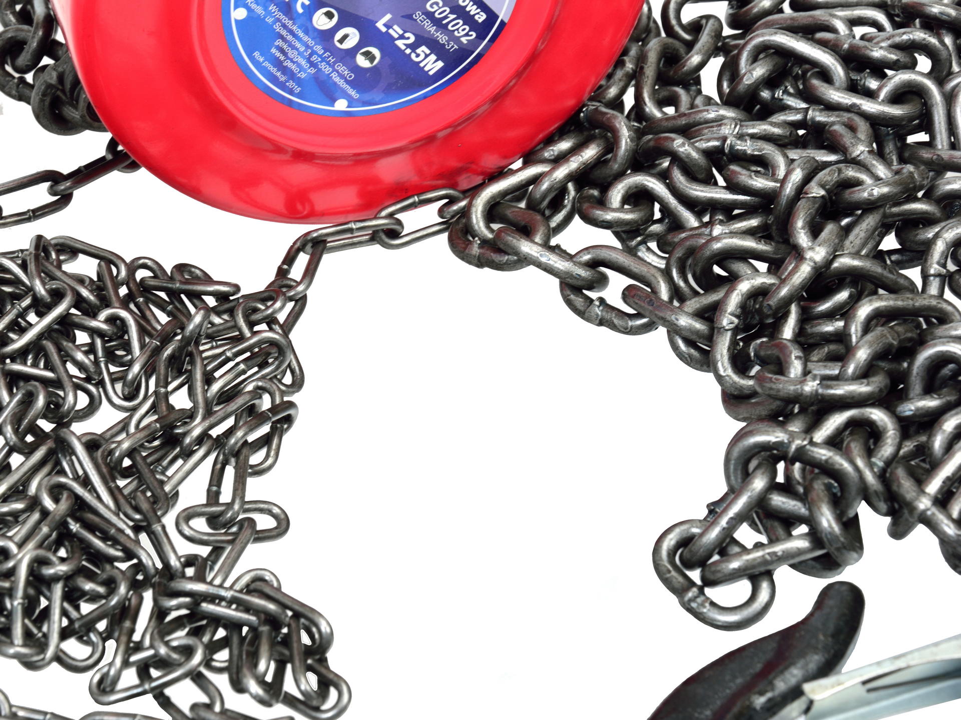 Geko G01092 Ručný reťazový navijak 3T 3000kg reťaz 2,5m zdvihák kladkostroj 