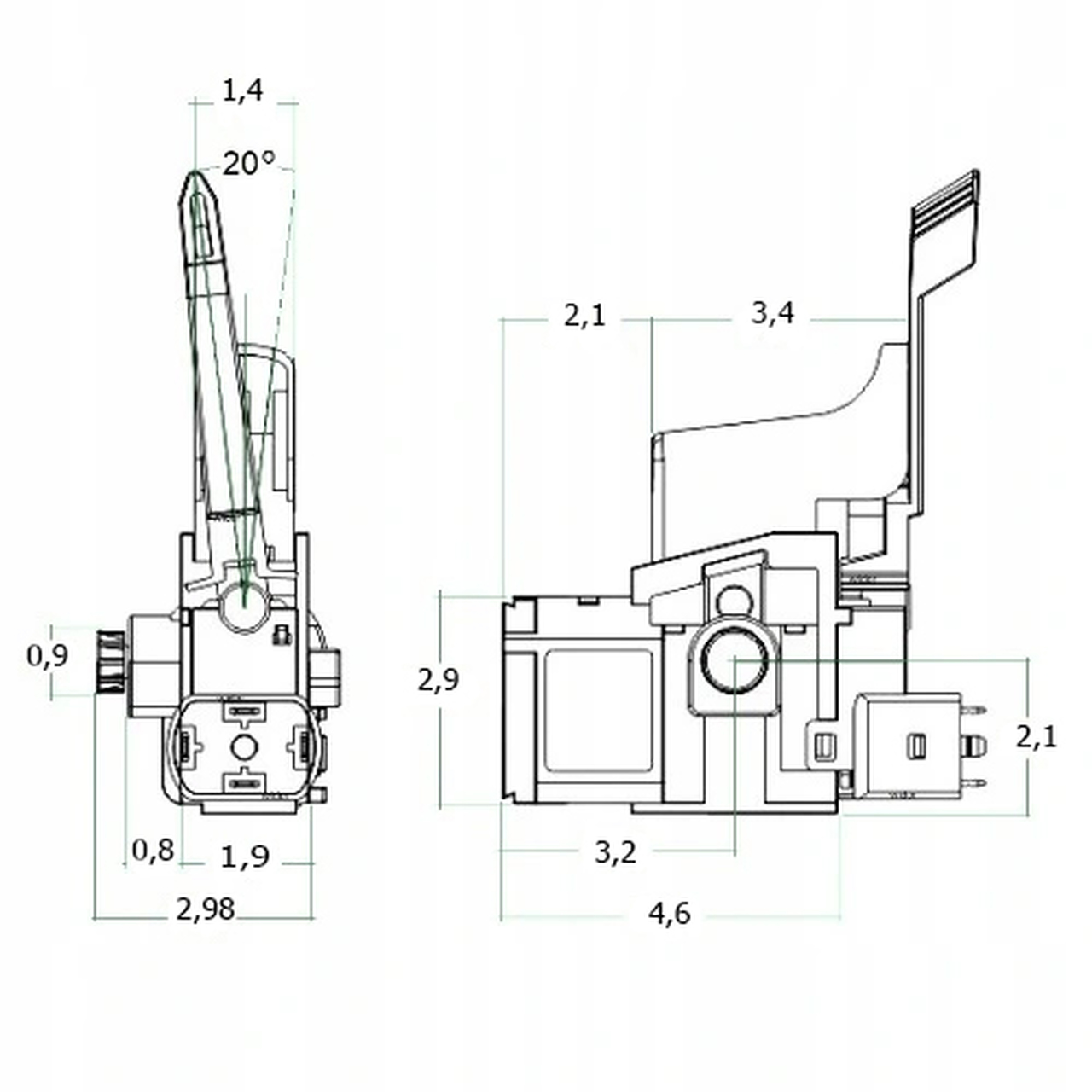 MAR-POL P00008 Náhradný vypínač / Spínač do elektrického náradia