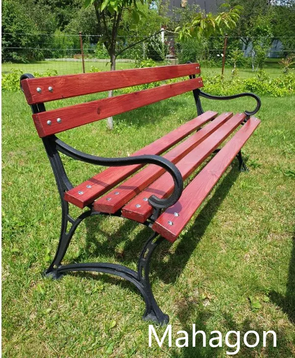 150cm Záhradná drevená lavička lavica liatinová konštrukcia
