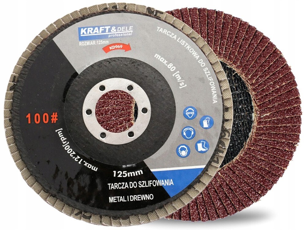 KRAFT&DELE KD968 Brúsny kotúč 125mm na drevo kov P100 10ks 