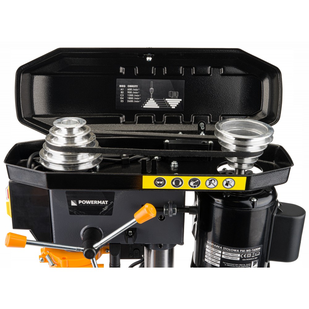 POWERMAT PM-WS-1600M Stolová stojanová vŕtačka 1600W zverák