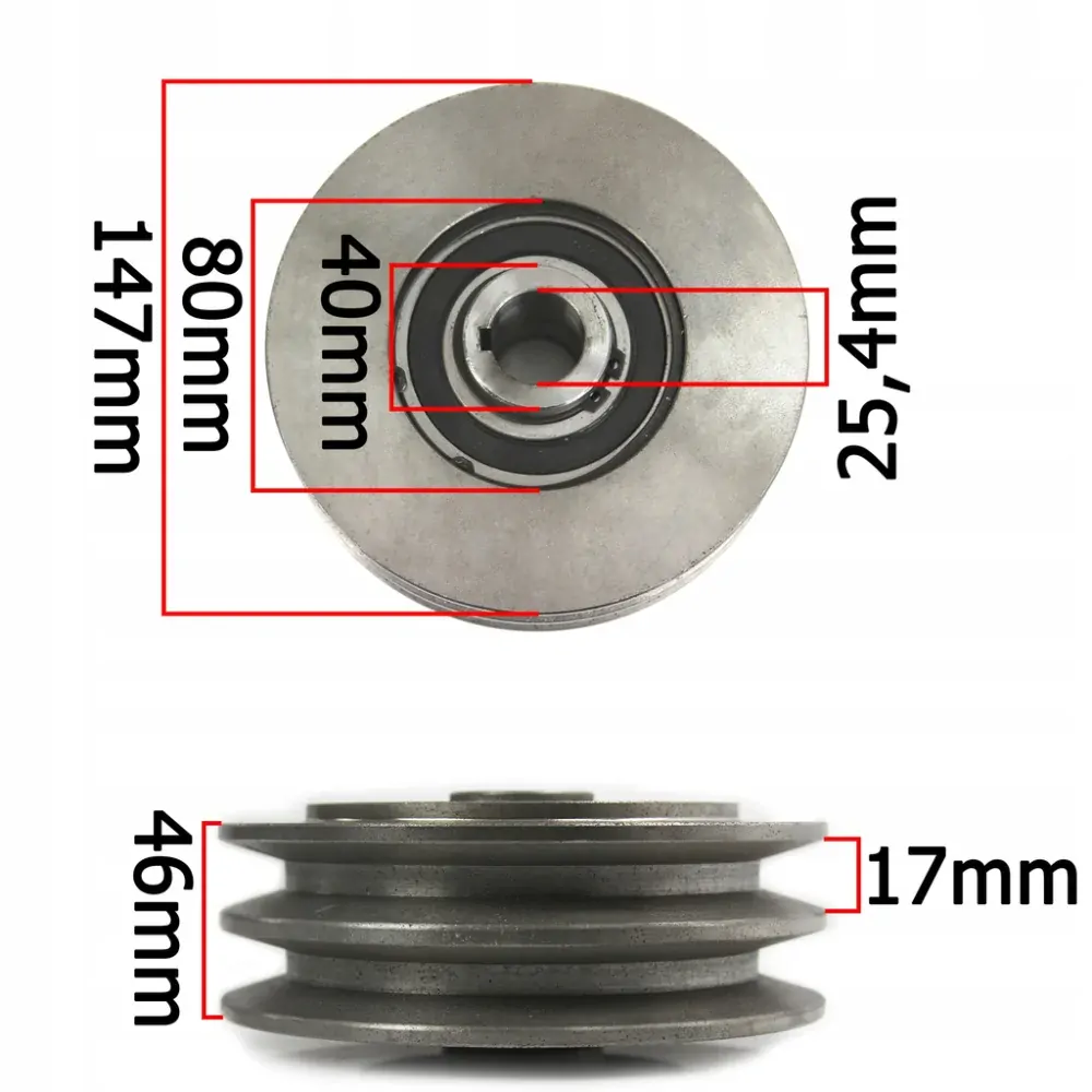 Mar-pol M79482A Odstredivá spojka pre spaľovací motor do vibračnej dosky 2 žliabky 147x25,4mm