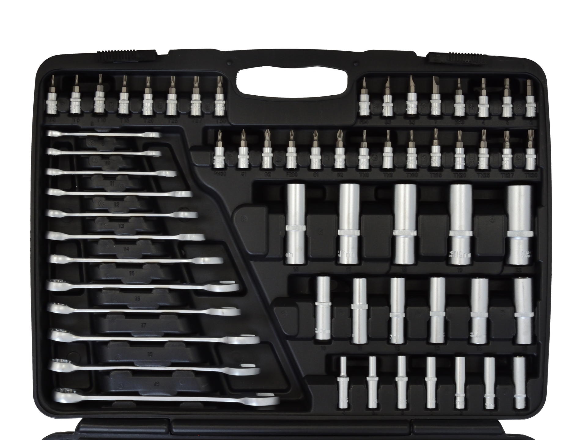 GEKO G10158 Gola sada 216ks 1/4" 1/2" 3/8" kľúče bity, račňa