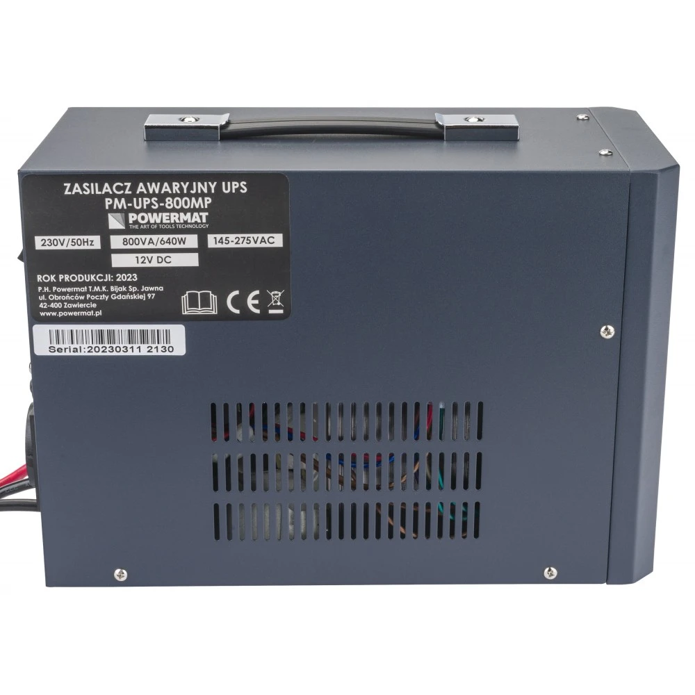POWERMAT PM-UPS-800MP Záložný zdroj s LCD displejom pre PC, servery, ochrana 800VA / 640W