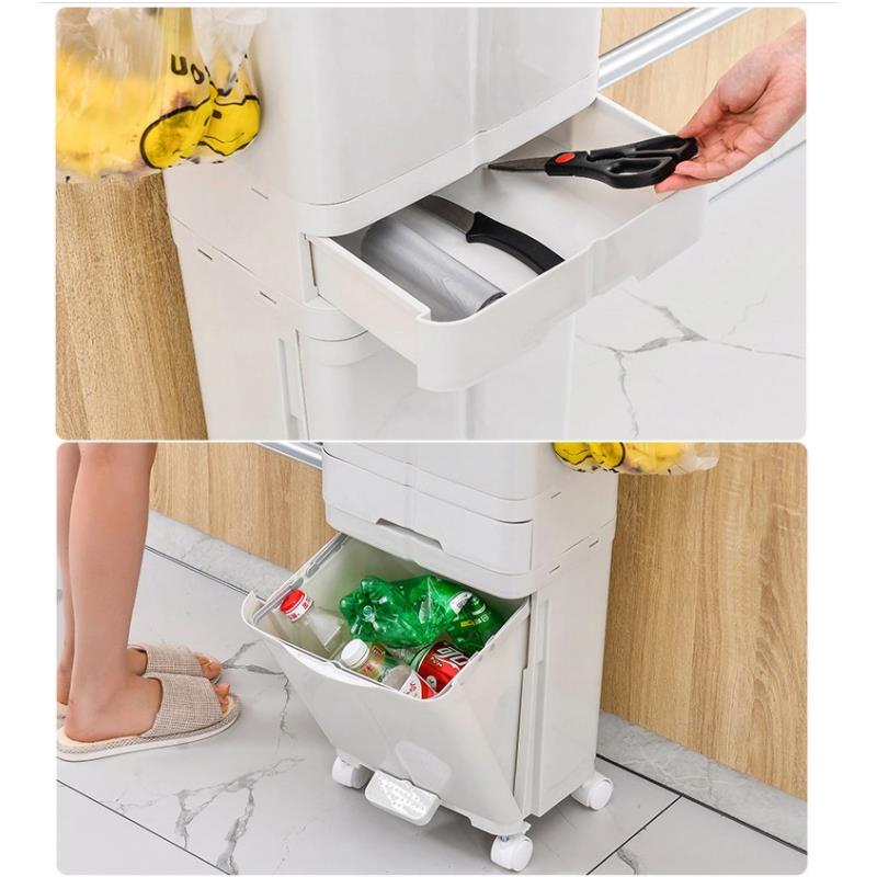 Irma KWB942 Odpadkový kôš na triedenie odpadu na kolieskach 56l s 3 komorami