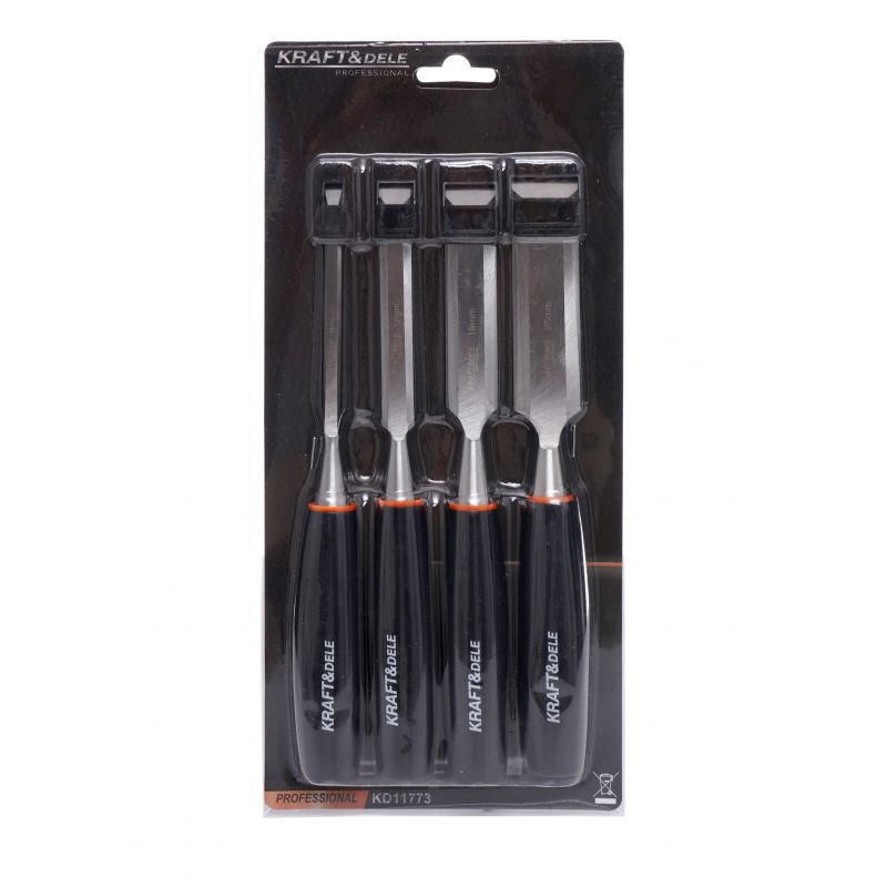 KRAFT&DELE KD11773 SADA REZBÁRSKYCH DLÁTOK, Sada tesárskych dlát 4ks
