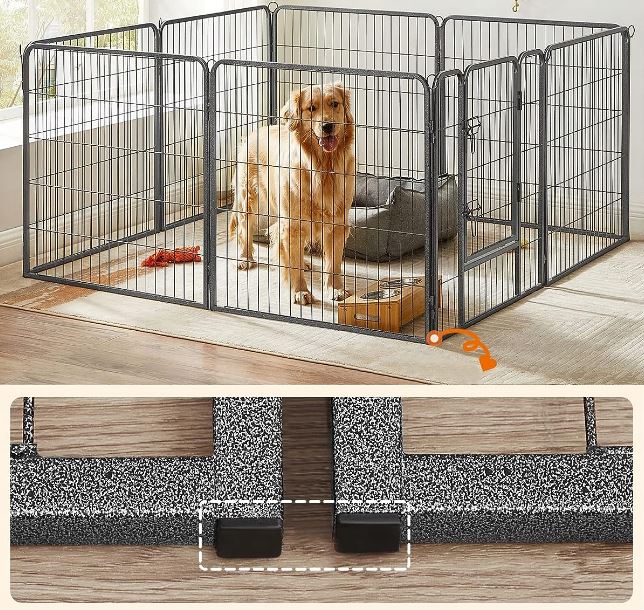 EXH174561 KVALITNÁ KOVOVÁ OHRÁDKA 8 DIELNA S BRÁNKOU 77x80cm 