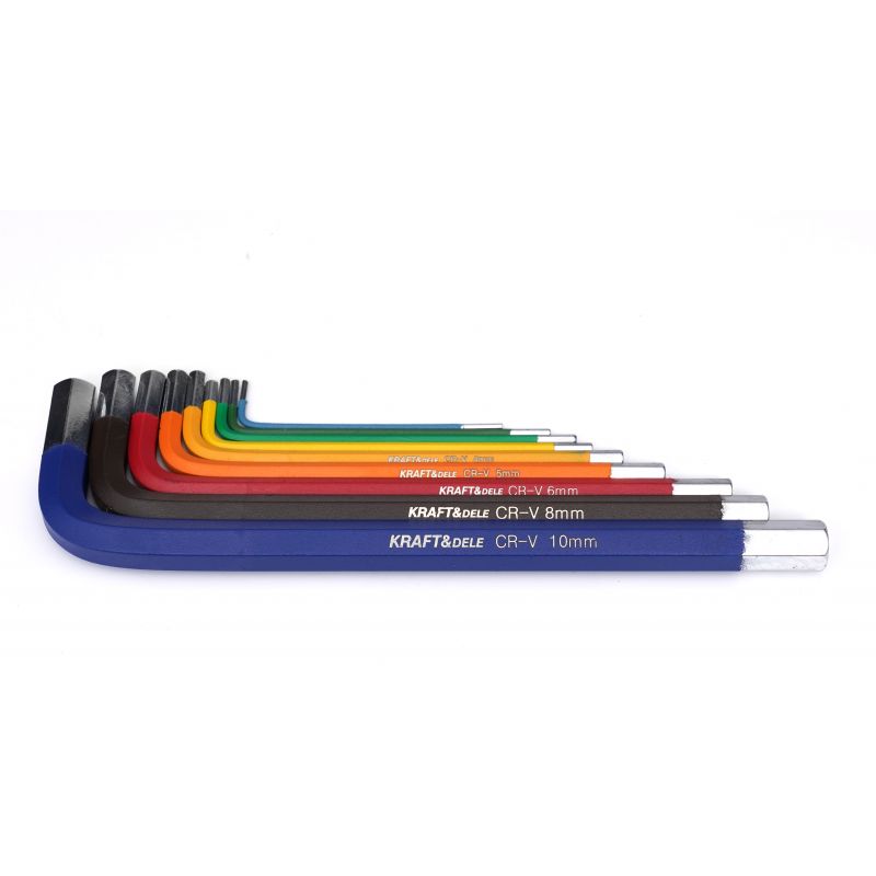 KRAFT&DELE KD11931 Imbusové kľúče farebné imbusy HEX 9ks