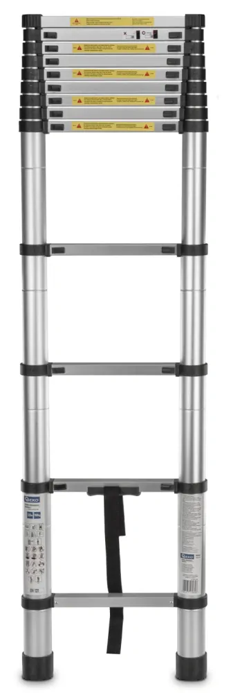GEKO G02445  Hliníkový teleskopický rebrík 3,8 m 150 kg